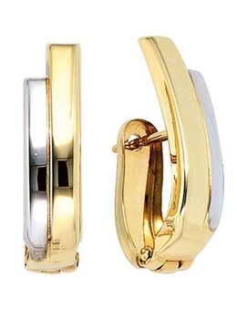 JOBO Paar Creolen Ohrringe in Bicolor-Optik, 333 Gold
