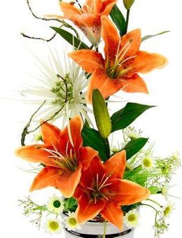 Kunstpflanze Arrangement Lilien in Topf Lilien, I.GE.A., Höhe 53 cm