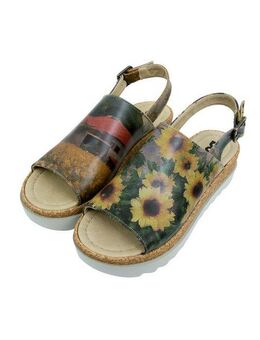 DOGO Gigi Sandale Sunflowers Damen Sandalen Sandalette Handgefertigt