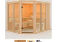 Karibu Sauna Anike 3, BxTxH: 231 x 196 x 198 cm, 68 mm, (Set) 9-kW-Ofen mit integrierter Steuerung