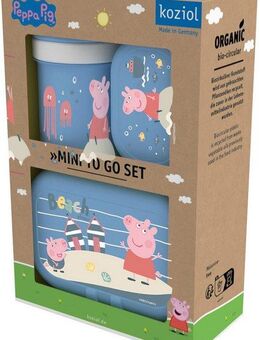 KOZIOL Lunchbox PEPPA PIG WAVES TO GO, Kunststoff, (Set, 3-tlg), inkl. Trinkflasche, melaminfrei, CO² neutrale Produktion