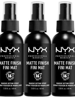 NYX Fixierspray NYX Professional Makeup Make Up Setting Spray 3er Set, Fixiert Flüssig- und Puder-Make-up perfekt, mattiert, vegan.