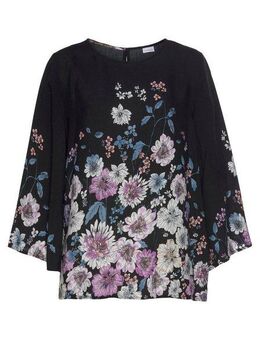 LASCANA Schlupfbluse mit Blumenprint und Trompetenärmeln, Blusenshirt, casual