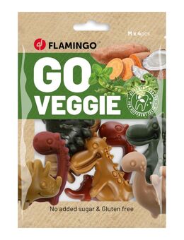 Flamingo Go Veggie Dinosaurier Mix - 120 g (4 Stück)