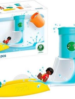 Playmobil® Wasserfalltank mit Rutsche (71775), Junior Aqua Konstruktions-Spielset, (8 St), Badespielzeug, Made in Europe