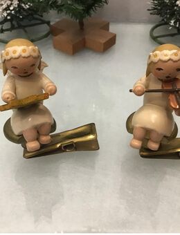 Alte 2 Margeritenengel auf Zwicker Christbaumschmuck Erzgebirge - Düsseldorf