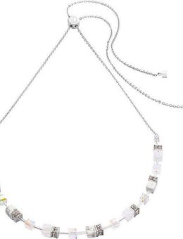COEUR DE LION Collier Schmuck Geschenk Edelstahl GeoCUBE® Iconic Nature Würfelkette, 3035/10, Made in Germany - mit Swarovski® Kristall, Strassstein, Schmuckstein