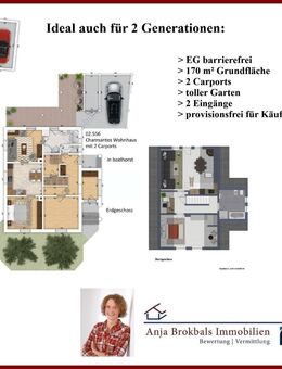 Ideal auch für 2 Generationen: EG barrierefrei, 170 m², 2 Carports, toller Garten, 2 Eingänge - provisionsfrei für Kä... - Gütersloh