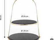 ECHTWERK Etagere Schiefer Etagere, Schiefer, mit 2 Ebenen Naturschiefer und Bügelgriff, Schieferplatten 25/ 30cm