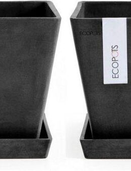 ECOPOTS Blumentopf Rotterdam (Set, 2 St), mit passenden Untersetzern