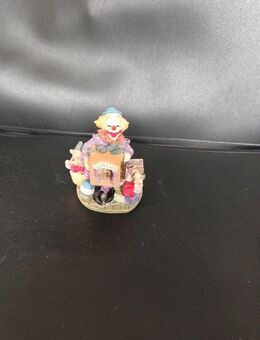 Zirkus Clown Dekofigur mit Bären Stein 7cm hoch 6cm lang 5cm breit - Essen