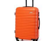 Großer Premium Koffer Reisekoffer ABS Kunststoff 96l mit Rippen orange - Wuppertal