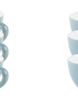 APS Tasse 6er Set Kaffeetassen -SNUG-, Porzellan, für Heißgetränke aller Art geeignet