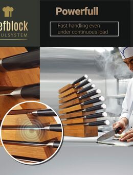Premium Multislot Knife Rack - 6-10 Fach Universal Magnet Messerhalter im Modulsystem, aus dickem Bambus, im nachhaltigen Nature Design - Bonn