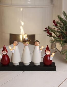 Star Trading Fensterleuchter "Luciakör" 5-flammig, Material: Holz - Kaiserslautern