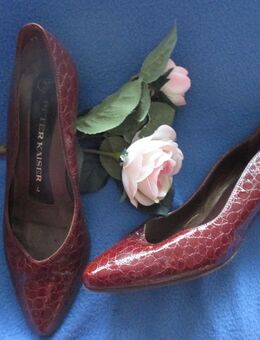 Original VINTAGE * Kroko * Lack * Echt Leder * High- Heels * Pumps * Schuhe "Peter Kaiser" Gr. 36½ - 37/ 4 * kupfer- braun * gold * - Riedlingen