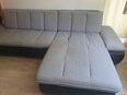 Sofa mit Schlaffunktion, Stoff, Grau in 73447