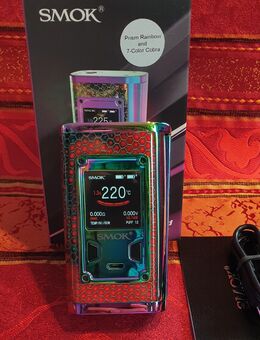 Smok Majesty Lux Edition, Rainbow/ 7 Color Cobra. FP. 75€ Neuwertig, noch mit originaler Displayschutzfolie. SAMMLUNGSVERKLEINERUNG! Akkuträger, E Zigarette, Mod Box, Vape. - Bühl