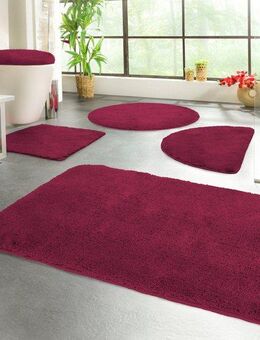 KiNZLER Badematte Chaozhou, Höhe 20 mm, rutschhemmend beschichtet, fußbodenheizungsgeeignet, Polyester, rechteckig, 2er-Set rechteckig 55x50 cm / rechteckig 70x120 cm, Badteppich, Uni Farben, weich, als rechteckig, rund & Set erhältlich