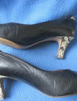 NEUw * Original VINTAGE * Animal * Snake * Einsätze * Echt Leder * High- Heels * Pumps * Schuhe "Peter Kaiser" Gr. 37½ * 37.5 * 4½ * 4,5 * schwarz * cremè- beige * - Riedlingen
