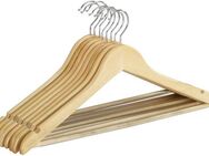 WENKO Kleiderbügel Modell Eco, (Set, 8-tlg), für Garderobe & Kleiderschrank, mit Hosensteg & Rockeinkerbung, Holz