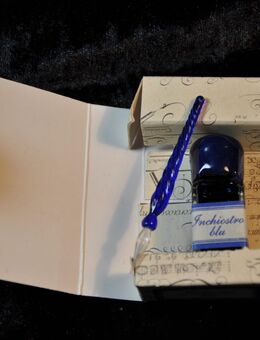 Mini Kalligraphie Glasfeder in blau mit Tinte - Alzenau Alzenau