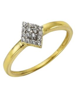 Fascination by Ellen K. Fingerring 375 Gelb Zirkonia