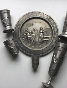 Zinn Reinzinn Set Konvolut Becher Kelche Teller Vintage Sammler 1960er Jahre - Fulda