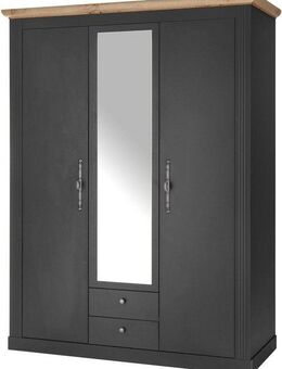 Home affaire Kleiderschrank WESTMINSTER Wäscheschrank in 2 Farben, Landhausschrank Metallgriffe Drehtürenschrank mit Spiegel, Schlafzimmerschrank, 149 cm breit