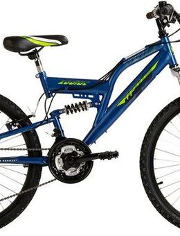 WYLD Kinderfahrrad Kinder-Mountainbike Fully 24'' Zodiac blau 18 Gänge RH 38 cm, 18 Gang, Kettenschaltung