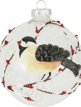 Krebs Glas Lauscha Weihnachtsbaumkugel CBK50317, Weihnachtsdeko, Christbaumschmuck, Christbaumkugeln Glas (1 St), aus Glas, mit Vogelmotiv