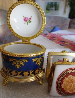 Porzellan Deko Döschen Blau/Vergoldet - Weichs