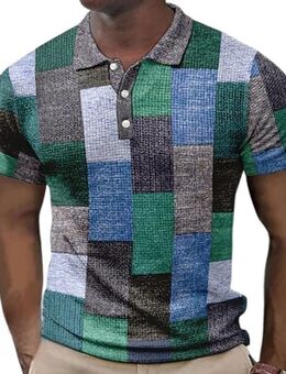 Poloshirt Kurzarm XL Blau Waffelmuster - München