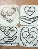 4 Untersetzer Motiv Liebe Sperrholz gelasert Valentinstag in 37520
