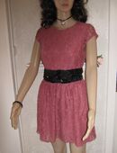 NEU * Edel * Anlass * Party * Disco * Cocktail * Abend * Ausgeh * Lace- Spitzen * Mini- Kleid "H&M" Gr. 36- 38/ S * rosenholz * in 88499