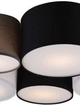 TRIO Leuchten Deckenleuchte Hotel, ohne Leuchtmittel, Deckenlampe 5-flammig, mehrfarbige Stoffschirme (weiß, schwarz, grau)