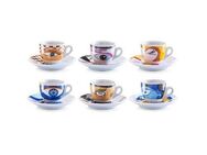 Zeller Present Espressotasse Magic Eyes, Porzellan, 6 Tassen, 6 Untertassen
