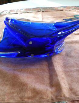 Bunt-Weiß-Glas-Prunk-Schale,Alt,ca. 45x18 cm - Linnich