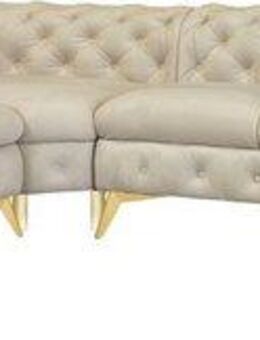Home affaire Chesterfield-Sofa Amaury L-Form, großes Ecksofa, Chesterfield-Optik, Breite 323 cm, Fußfarbe wählbar