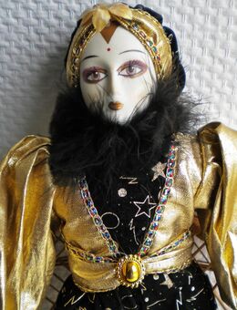 Puppe-Porzellan/Stoff,Alt,ca. 39 cm - Linnich
