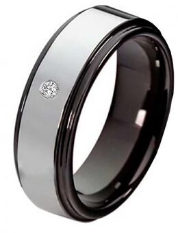 Damenring Wolframring DW103 mit Zirkonia - Aholming