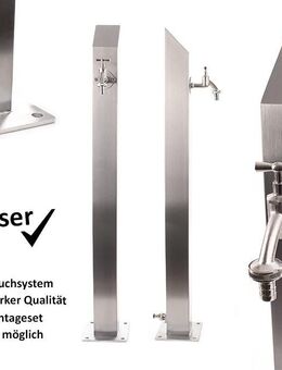 TRINKWASSER Wassersäule TSQS 1030 Edelstahl V2A eckig - Hiddenhausen