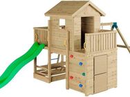 FUNGOO Spielturm Multifort, mit Haus, Veranda, Rutsche und Schaukel, Made in Europe
