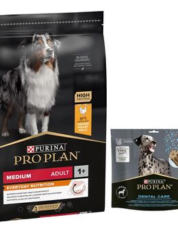 7 kg PURINA PRO PLAN Adult + 426 g Dental Care Snack für große Hunde gratis! - Medium Everyday Nutrition