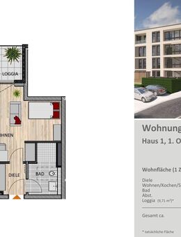 Zentral und komfortabel am ISOTEC-Campus: 1-Zimmer-Wohnung mit Loggia in Bergisch Gladbach - Bergisch Gladbach