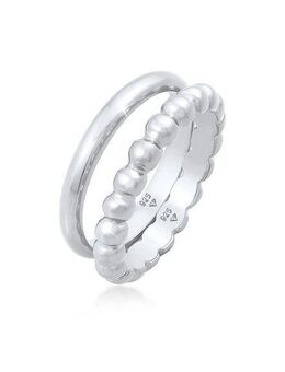 Elli Ring-Set Bandring Basic Kugel Design (2 tlg) 925 Silber
