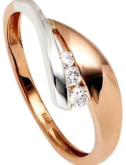 JOBO Goldring, 375 Gold bicolor mit Zirkonia