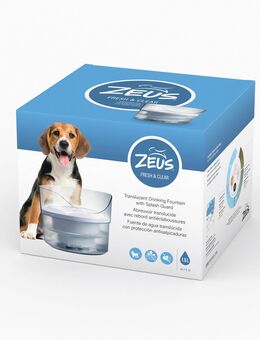 Zeus Fresh & Clear Trinkbrunnen mit Spritzschutz - Trinkbrunnen 1,5 Liter