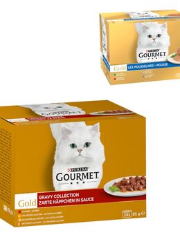 96 x 85 g Jumbopack Gourmet Gold + 24 x 85 g Feine Pastete Mix gratis! - Zarte Häppchen
