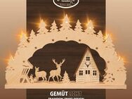 Weigla LED Schwibbogen Waldhaus, Lichterbogen aus Holz, NATUR-BRAUN (1-tlg), Erzgebirge garantiert, Weihnachtsdeko Innen, Weihnachtsbeleuchtung